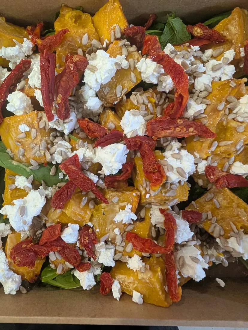 Roasted pumpkin salad with feta