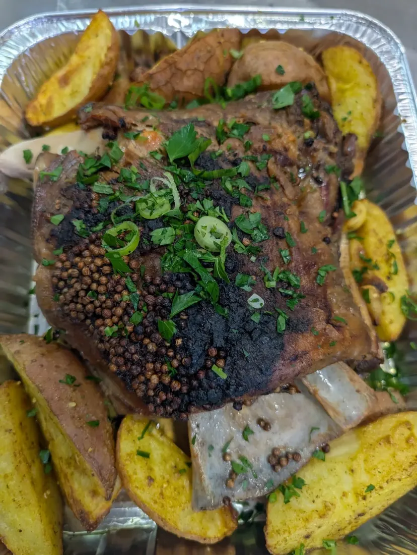Roasted meat with potatoes